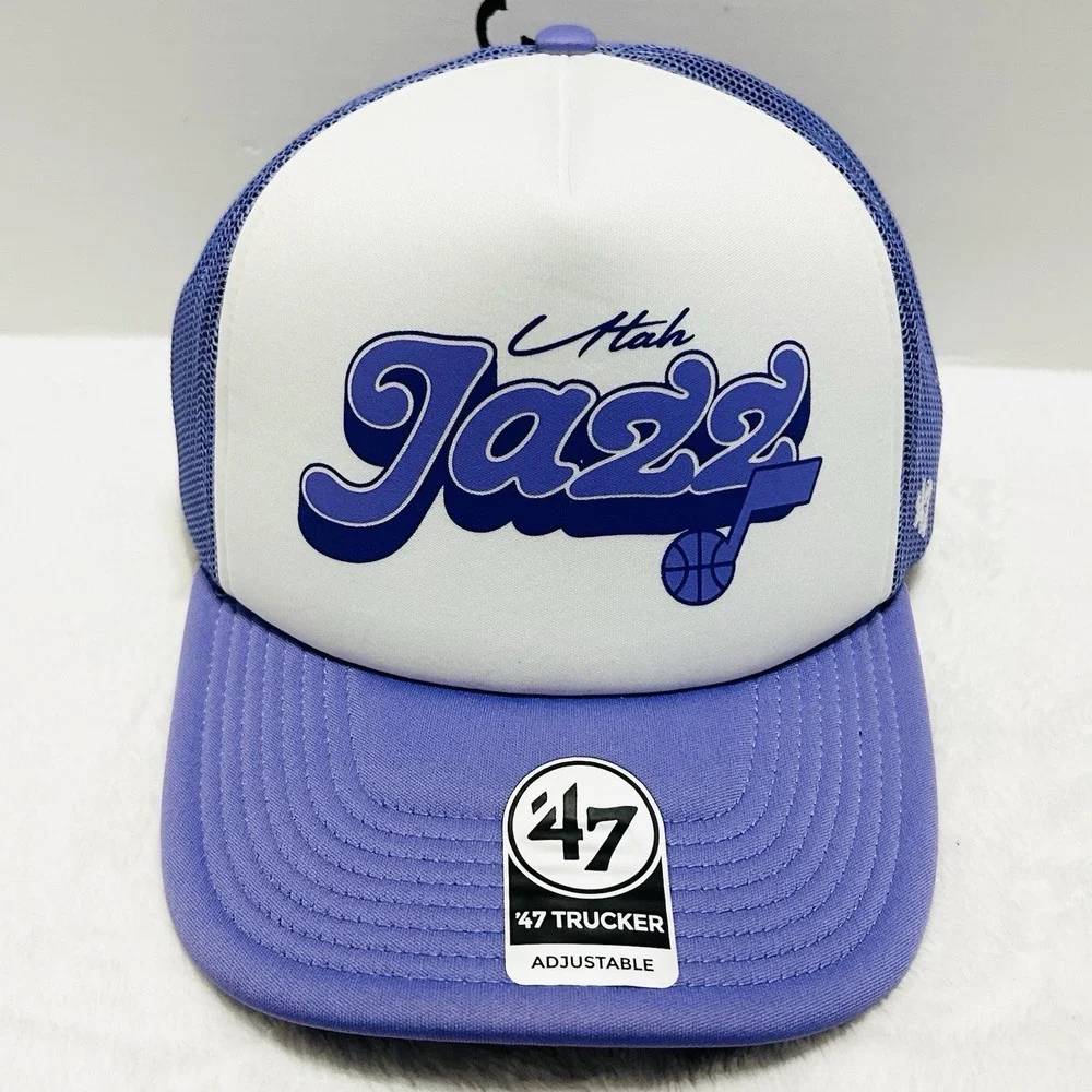 '47 Brand Utah Jazz Luminance‎ A-Frame Trucker Hat Cap Adjustable Snap Purple